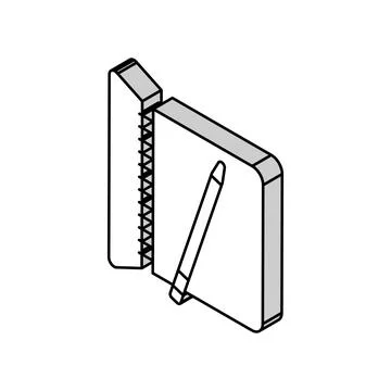 Notebook for writing tasks isometric icon vector illustration Illustrazione stock