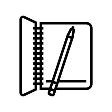 Notebook for writing tasks line icon vector illustration イラスト素材