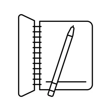 Notebook for writing tasks line icon vector illustration 스톡 일러스트