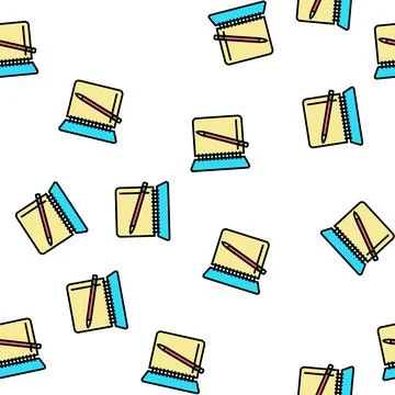 Notebook for writing tasks vector seamless pattern イラスト素材