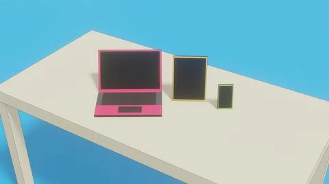 NotebookPhonePad Illustrazione stock