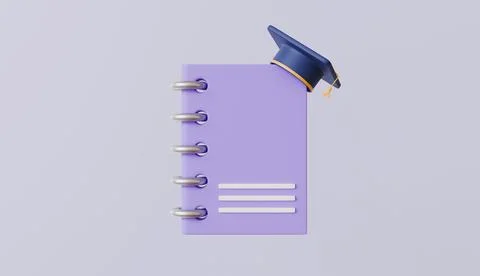 Notebooks and a graduation cap Illustrazione stock
