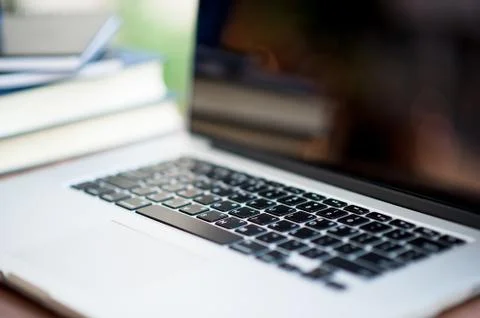Notebooks and notebooks working devices Stock Photos