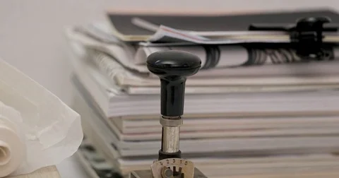 Notebooks and vase Stock Footage 84712507