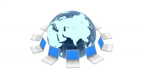 Notebooks Around Earth Loop (HD 30fps + Alpha) Stock Footage 449576