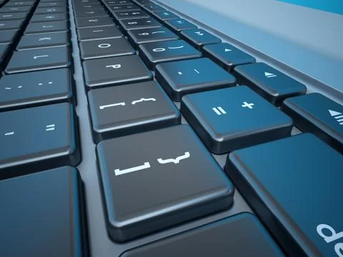 Notebook's keyboard closeup series (concept of it tech and digital world) Stock Illustration