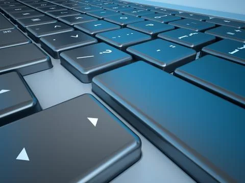 Notebook's keyboard closeup series Stock Illustration
