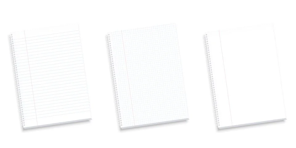 Notebooks Lined Squared Blank Set イラスト素材