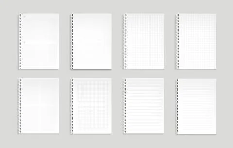 Notebooks with lines, dots and square grid Stock Illustration