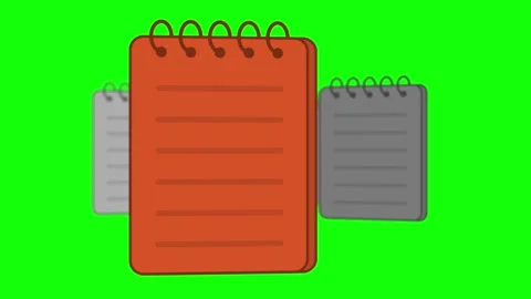 Notebooks Professional on Green Screen Chroma Key Background Stock Footage 337990910