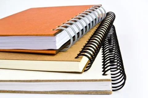 Notebooks with soft shadow on white background Stock Photos