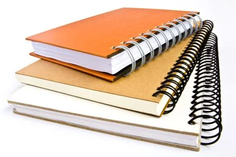 Notebooks with soft shadow on white background Stock Photos