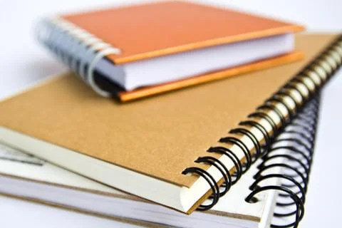 Notebooks with soft shadow on white background Stock Photos