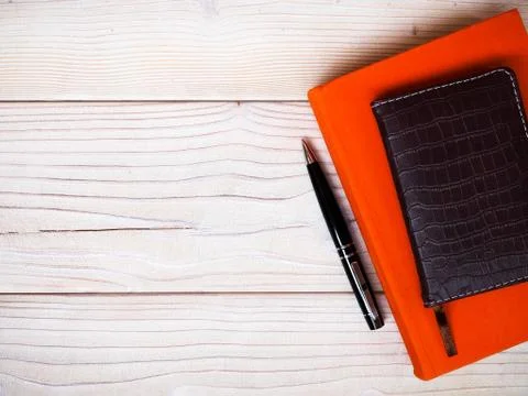 Notebooks on the table Stock Photos