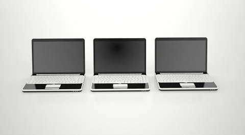 Notebooks three black and white on white background Stock Illustration