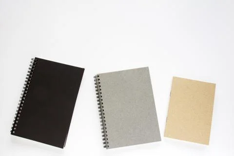 Notebooks on white background. Stock Photos