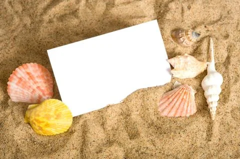 Notecard on beach Stock Photos