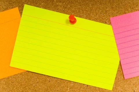 Notecard on corkboard Stock Photos