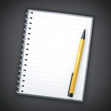 Notepad and ballpen 스톡 일러스트