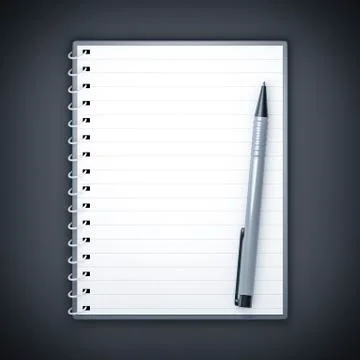 Notepad and ballpen Stock Illustration