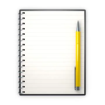 Notepad and ballpen Stock Illustration