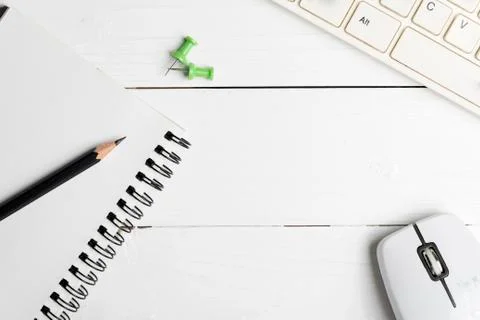 Notepad and computer Foto stock