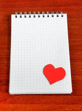 Notepad and Heart Shape Foto stock