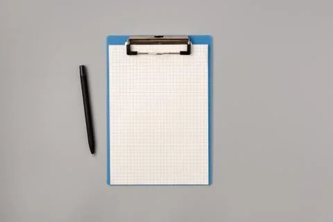 Notepad and pen on gray background, health care concept and prevent the sprea Stock Photos