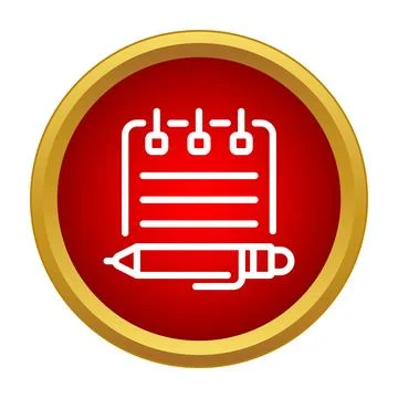 Notepad and pen icon for writing notes Stock Illustration