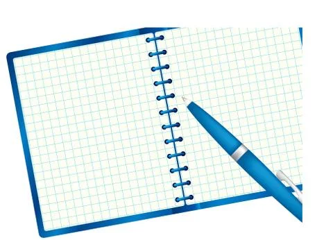 Notepad and pen. Stock Illustration