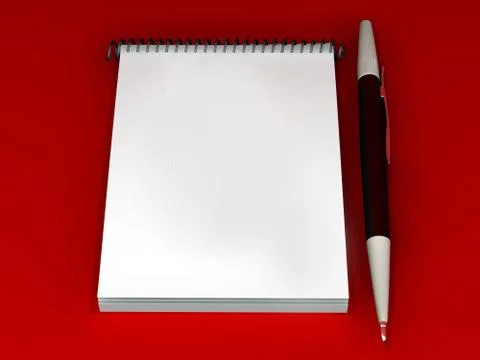 Notepad and pen Stock Illustration