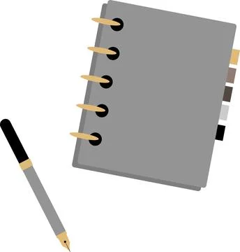 Notepad and pen isolated on a white background. Stock Illustration