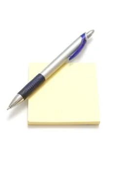 Notepad and pen Stock Photos