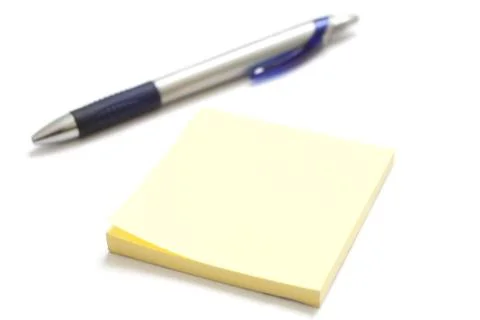 Notepad and pen Stock Photos