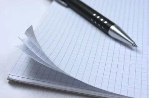 Notepad and pen Stock Photos