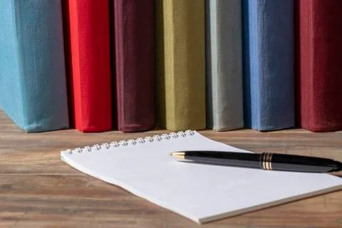 Notepad and pen. Stock Photos