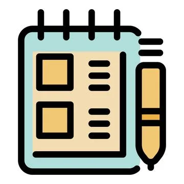 Notepad and pen representing planning and organization Stock Illustration