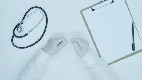 Notepad and pen. Stethoscope. Stock Footage 248307320