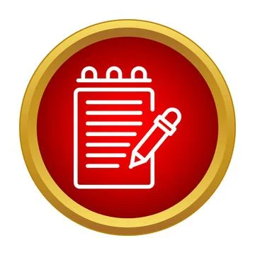 Notepad and pencil icon representing creative writing Illustration