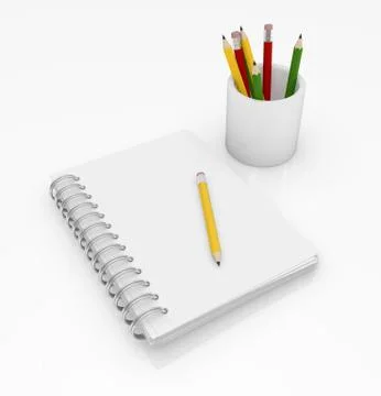 Notepad and pencil 스톡 일러스트