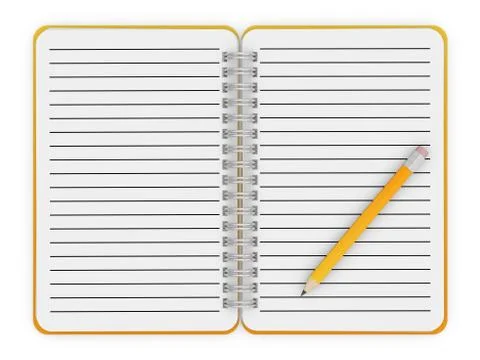 Notepad and pencil 스톡 일러스트
