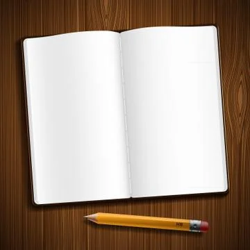 Notepad and pencil Stock-Illustration