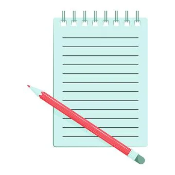 Notepad and pencil Stock Illustration