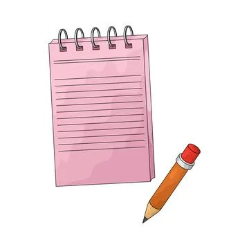 Notepad and pencil illustration Stock Illustration