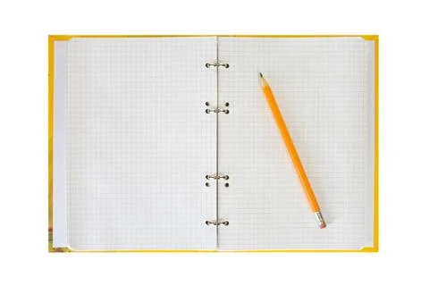 Notepad and pencil Notepad and pencil, isolated on white background Copyri... Stock Photos