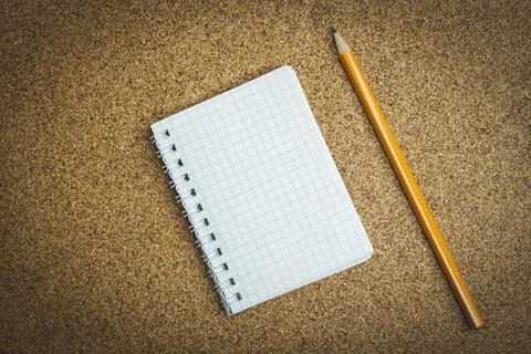 Notepad and pencil. Notes in a notebook. Template for records. Reminder note 写真素材