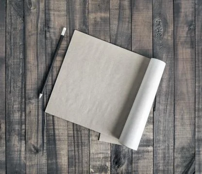 Notepad and pencil Stock Photos