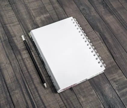 Notepad and pencil Stock Photos