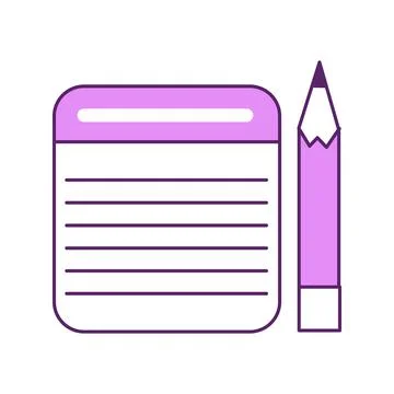 Notepad and pencil semi flat color vector element 스톡 일러스트