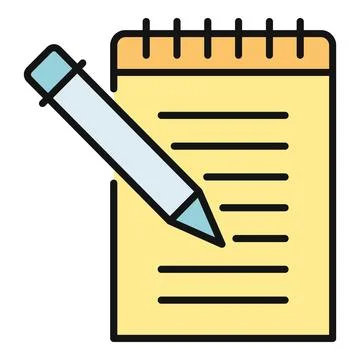 Notepad and pencil writing important notes icon Stock Illustration